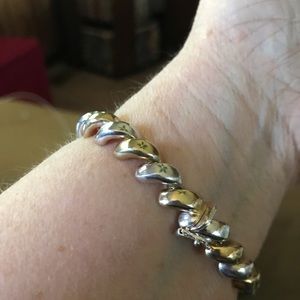 Silver and gold plated beautiful bracelet.